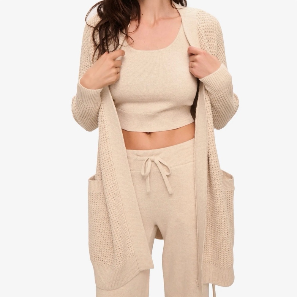Eberjey cotton blend belted cardigan